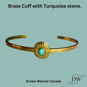 Brass Establish Bracelet with Turquoise Stone | Bauxo